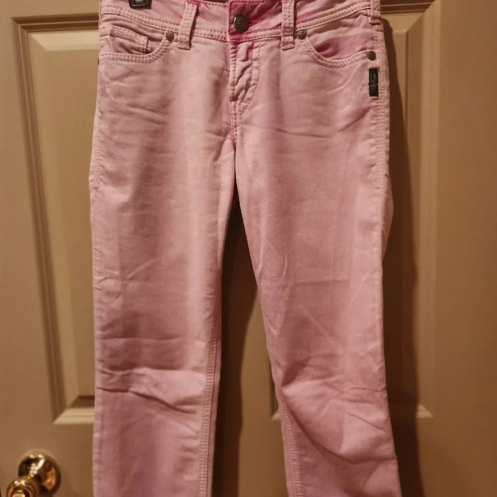 Silver Suki Pink Sequin Capris - Picture 1 of 5